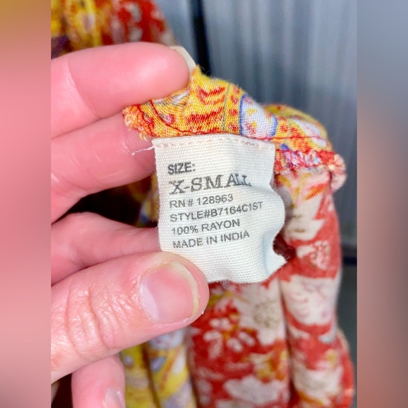 Rocks & Indigo Patchwork Paisley Cottagecore Sharkbite Hem Dress Size XS - Picture 8 of 8